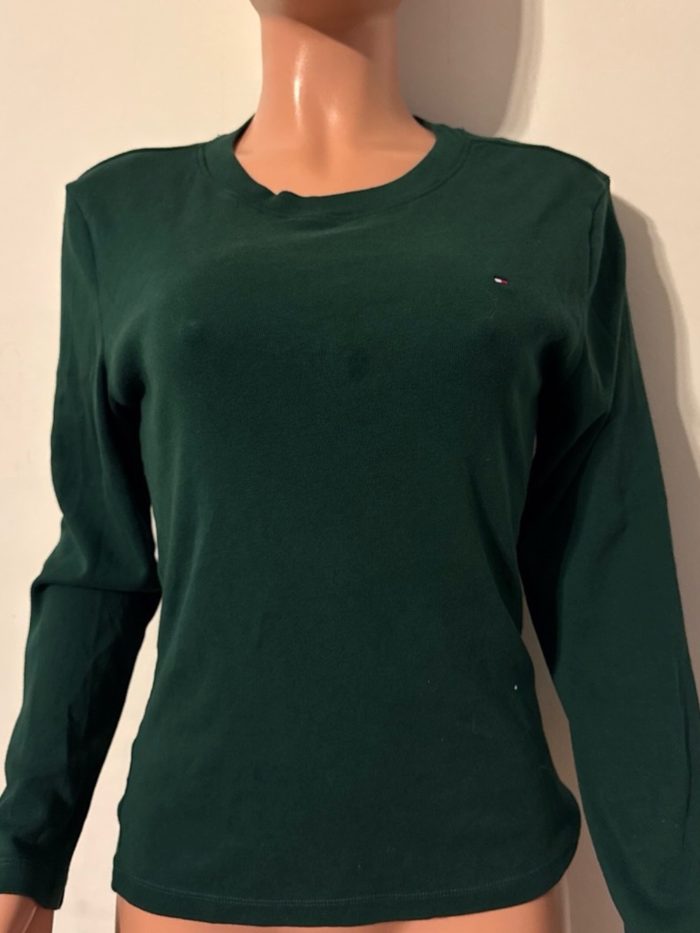 Tommy Hilfiger Dark Green Long Sleeve Crewneck Tee